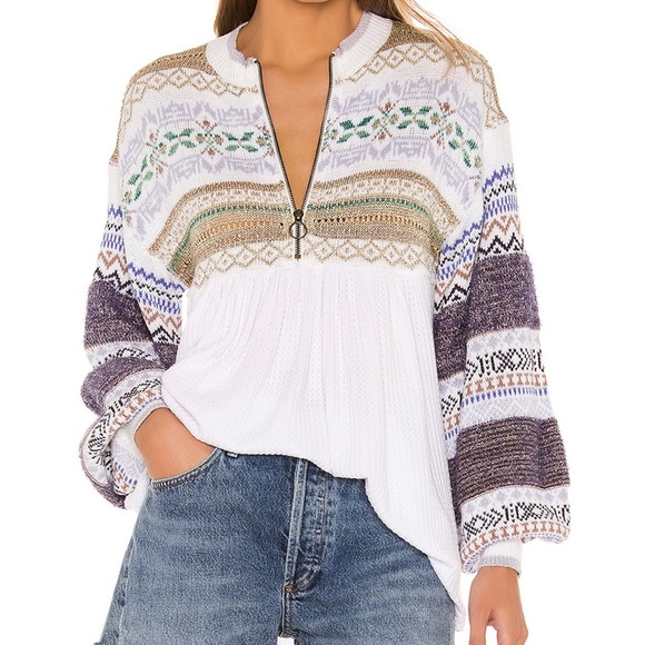 Free People Cozy Cottage Sweater in White Small - Picture 2 of 14